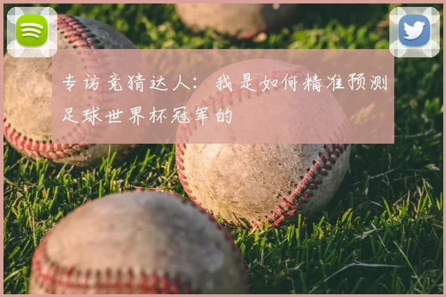 专访竞猜达人：我是如何精准预测足球世界杯冠军的